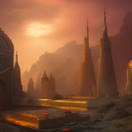 Fantastical Deep Color Matte Painting of Iran