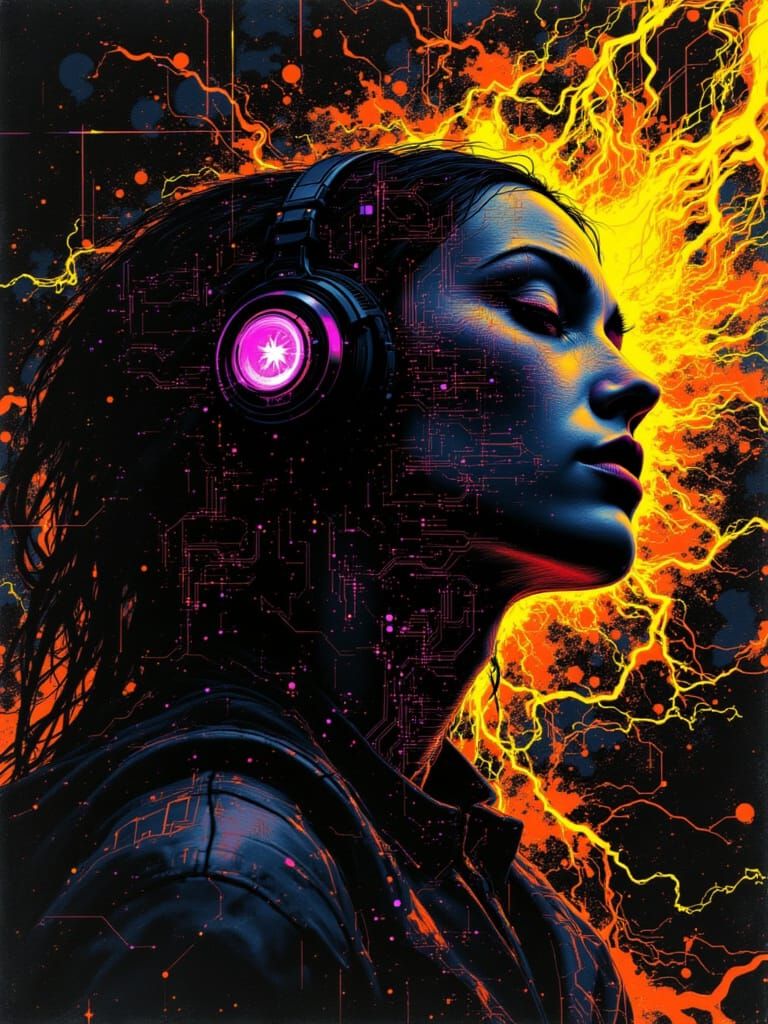 Neon Dreams in Tenebristic Fusion