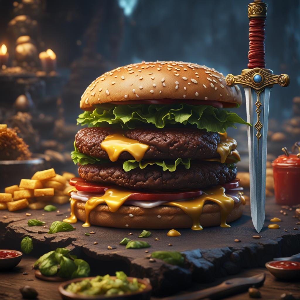 Fantastical Burger Warrior Concept Art