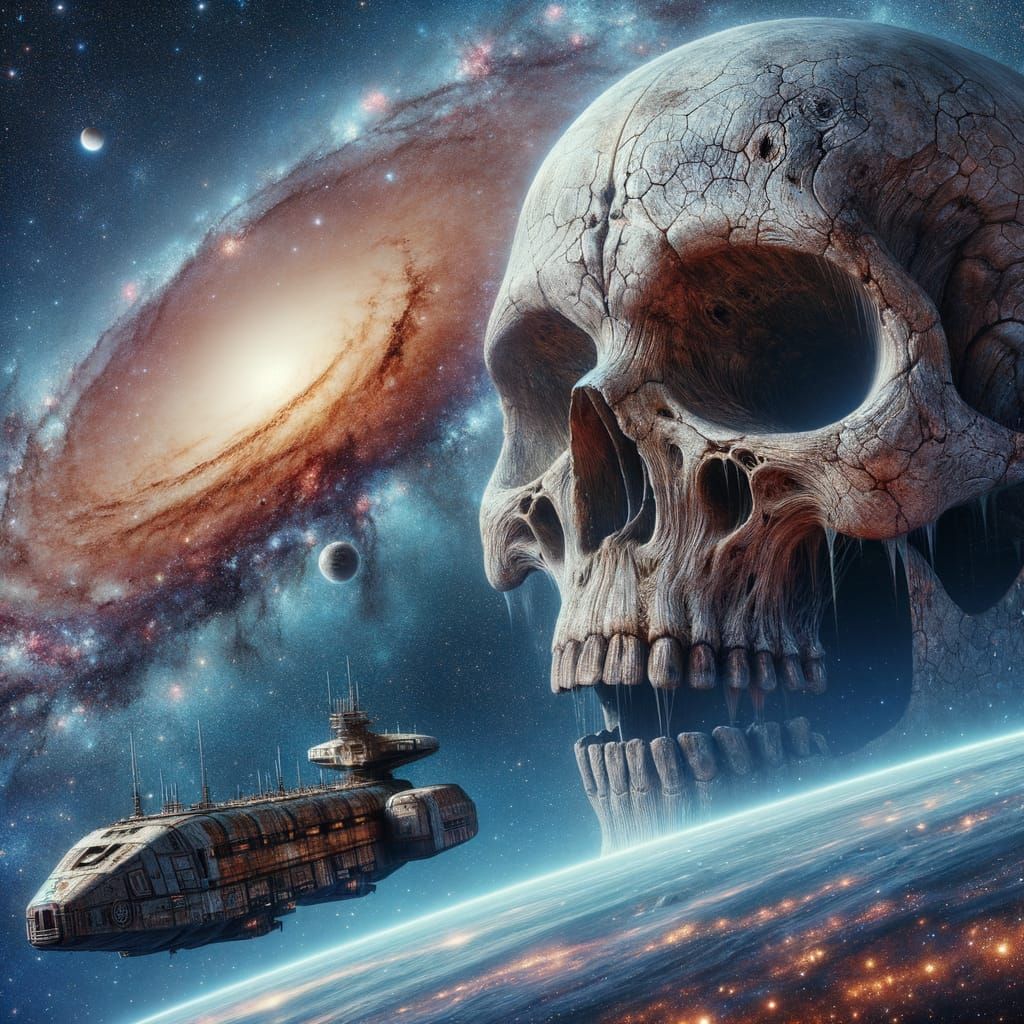 Cosmic Skull Dominates Ancient Galaxy