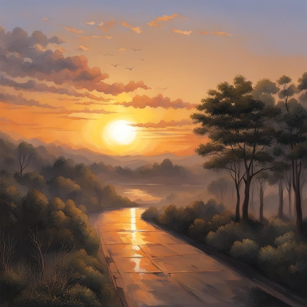 Beautiful Sunrise Over the Horizon