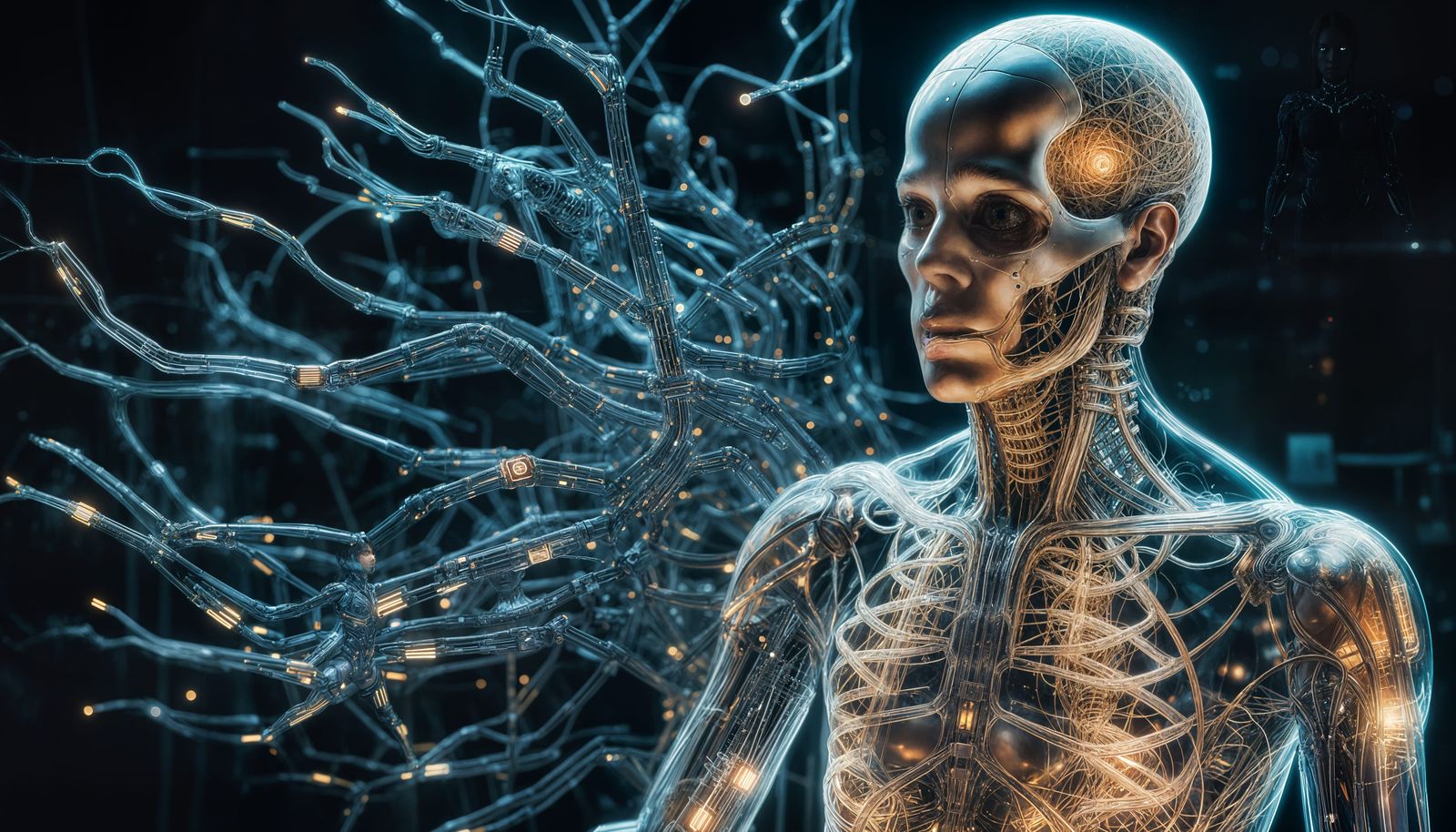 AI Enhanced Human Body with Transparent Skin