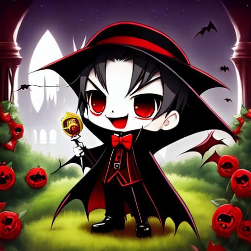 Chibi Vampire in Pixar Disney Style