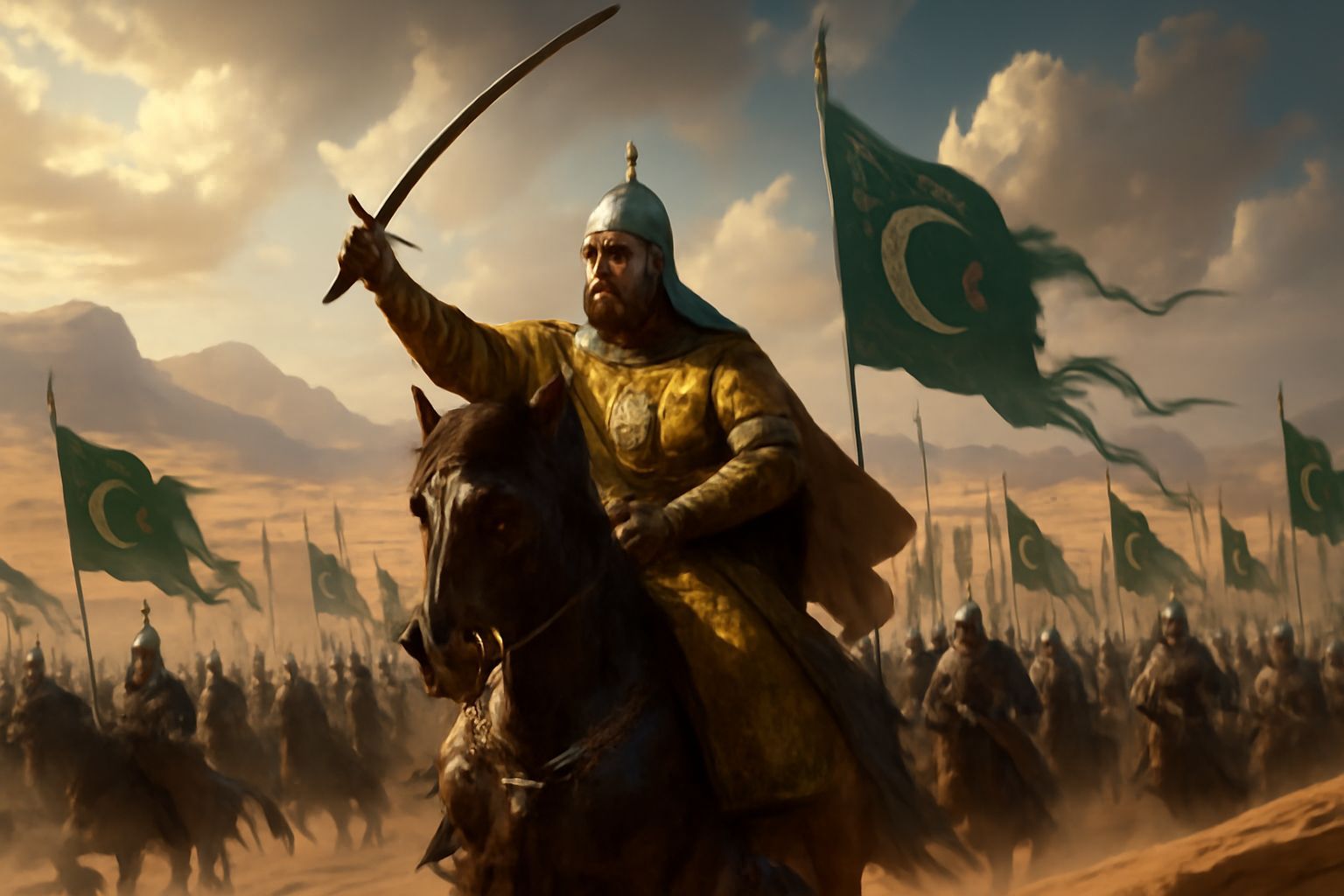 Saladin Leads His Army Through the Desert