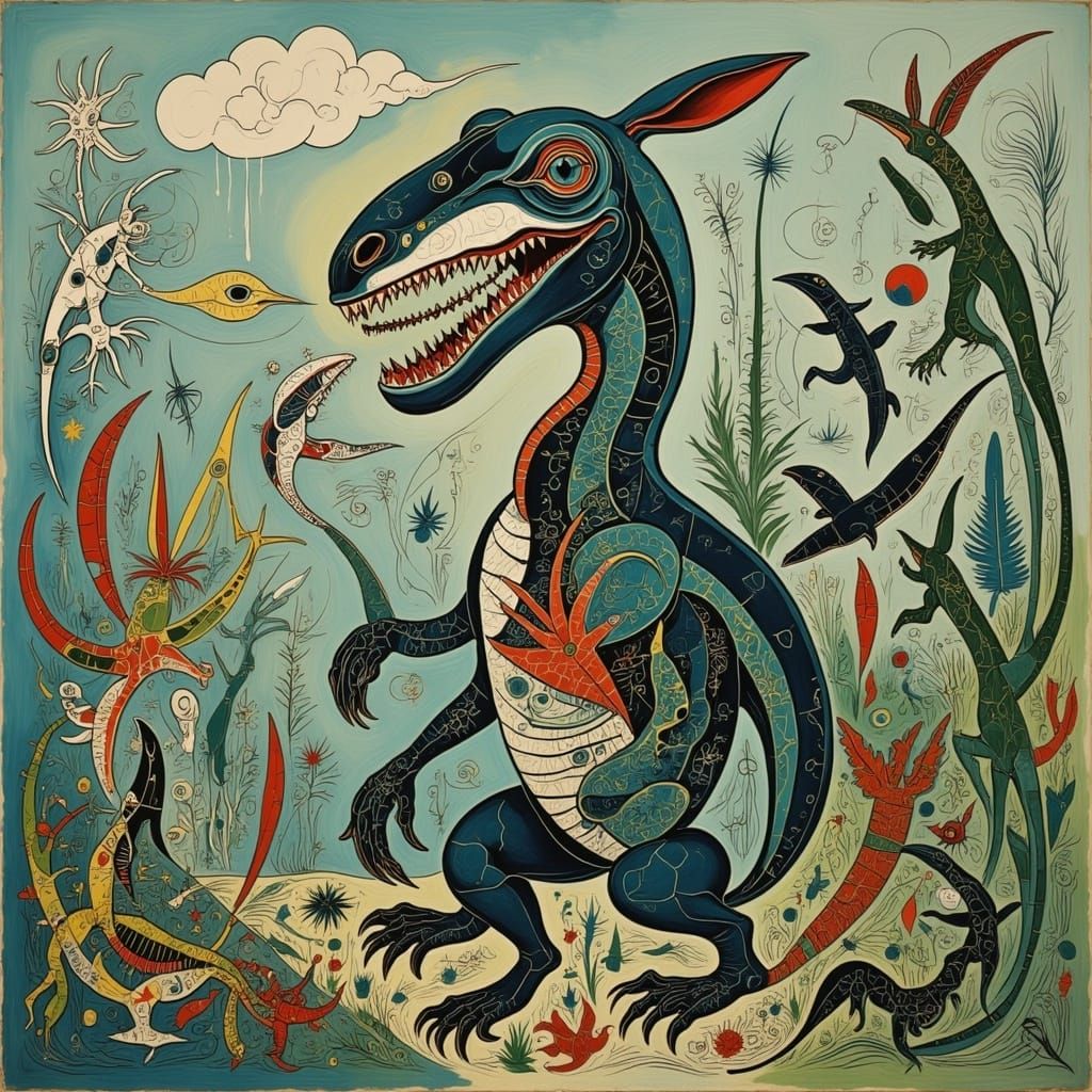 Adorable Compsognathus in Lush Savannah Jungle