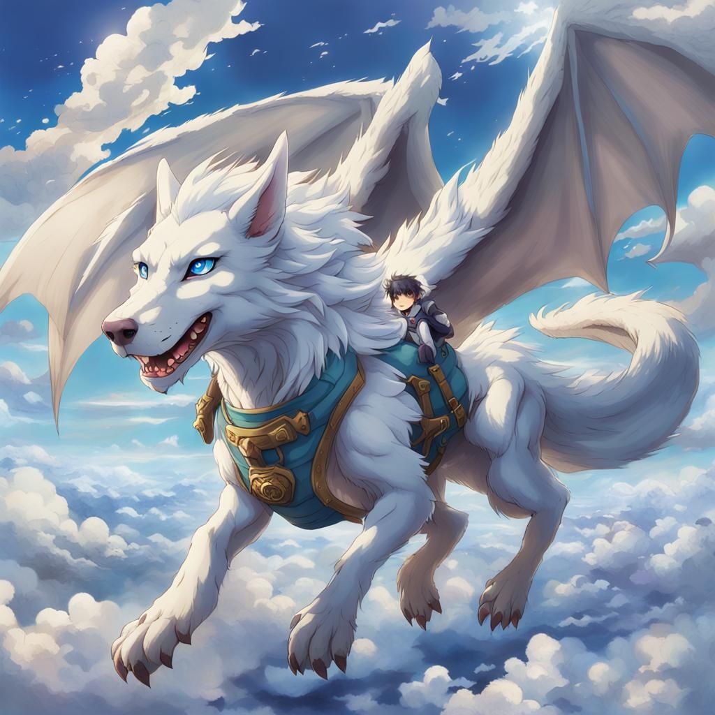 Falcor the Luck Dragon in Anime Style