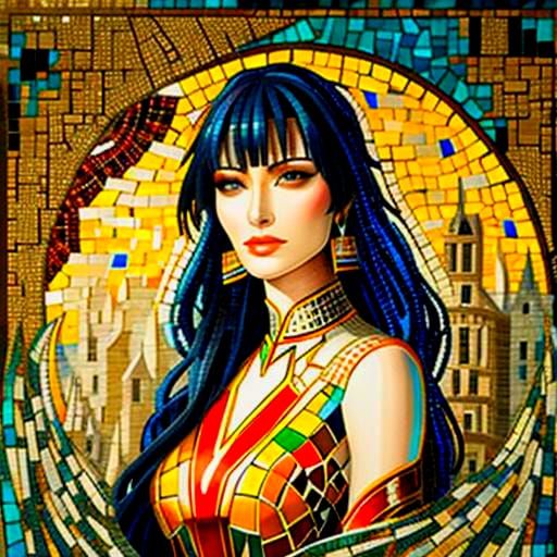 Abstract Mosaic Pattern in Vibrant Colors