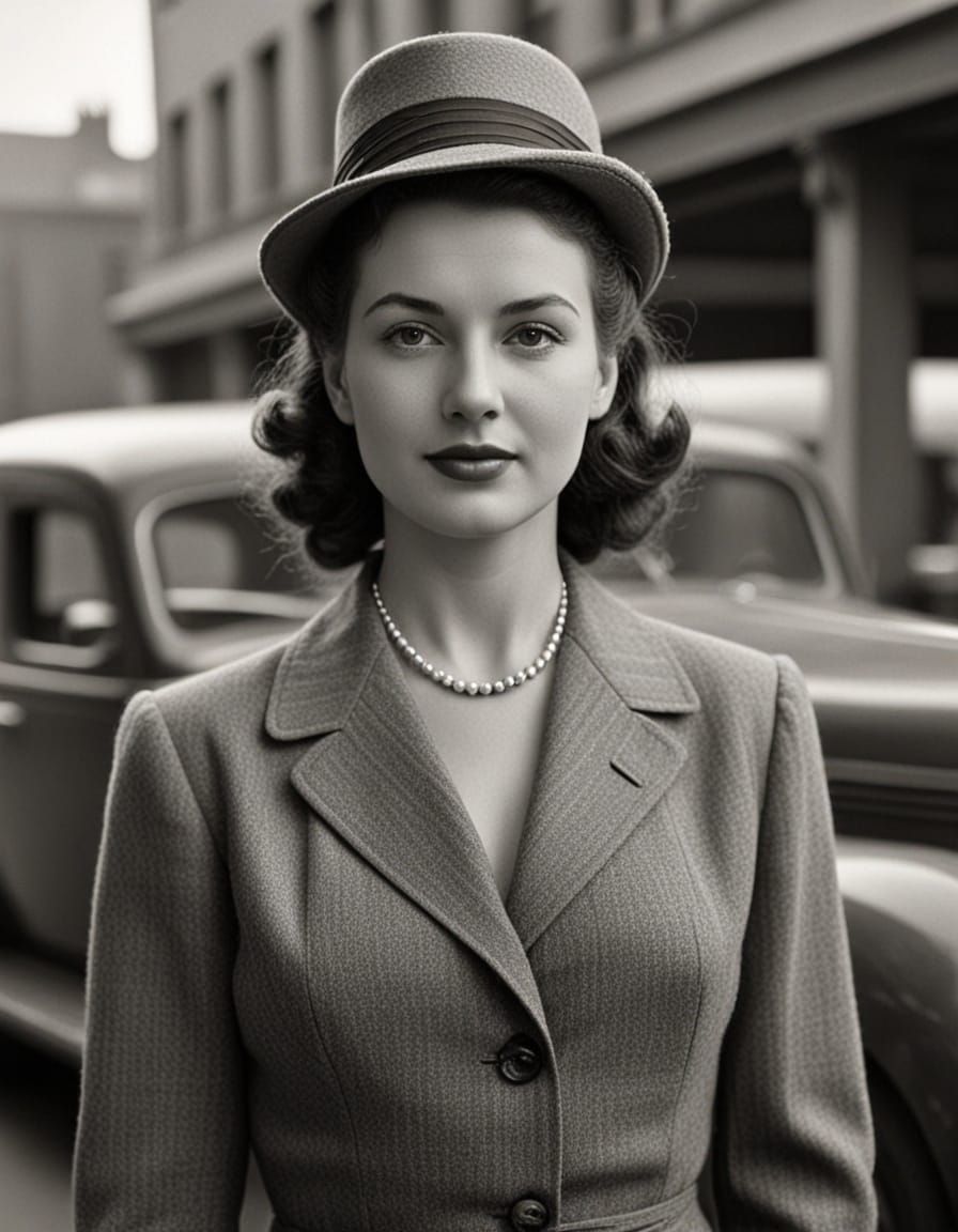1940s Retro Woman Portrait