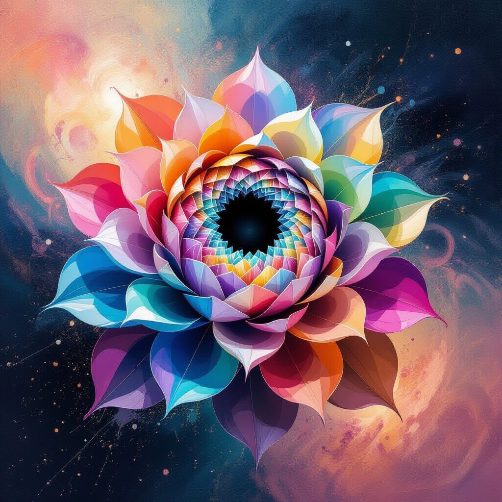 Cosmic Flower Megastructure in Abstract Expressionism