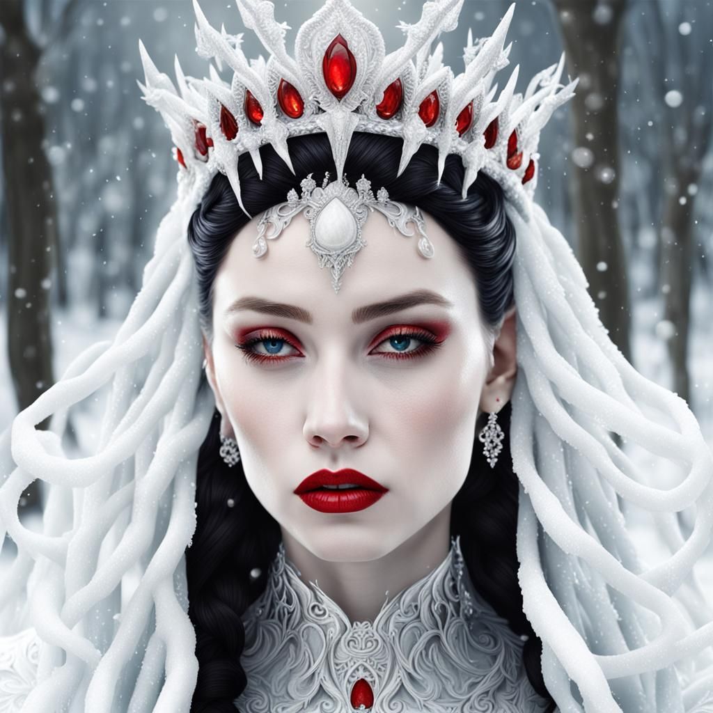 Fantasy White Witch with Icicle Crown