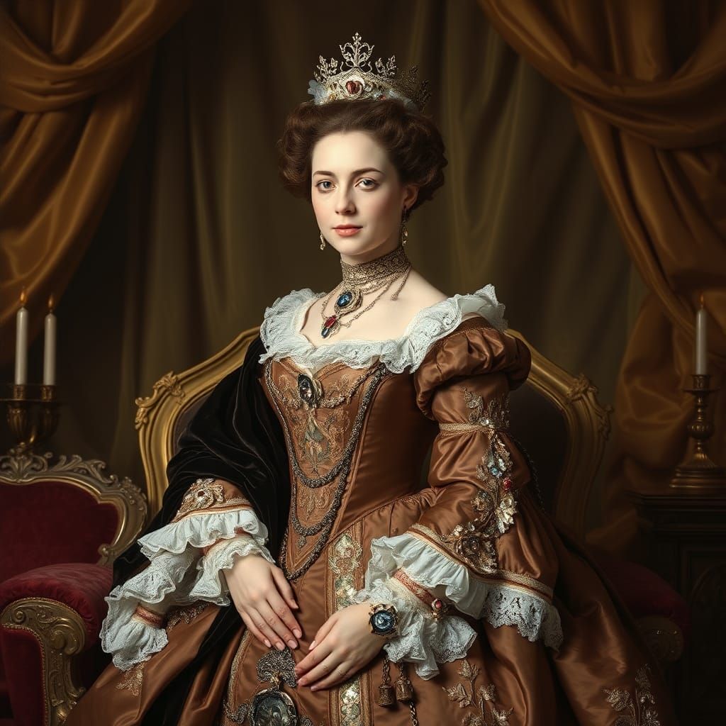 Elegant Royal Portrait in 18th-Century Style