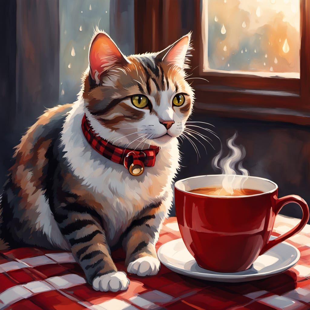 Cozy Evening Cat: A Watercolor Illustration