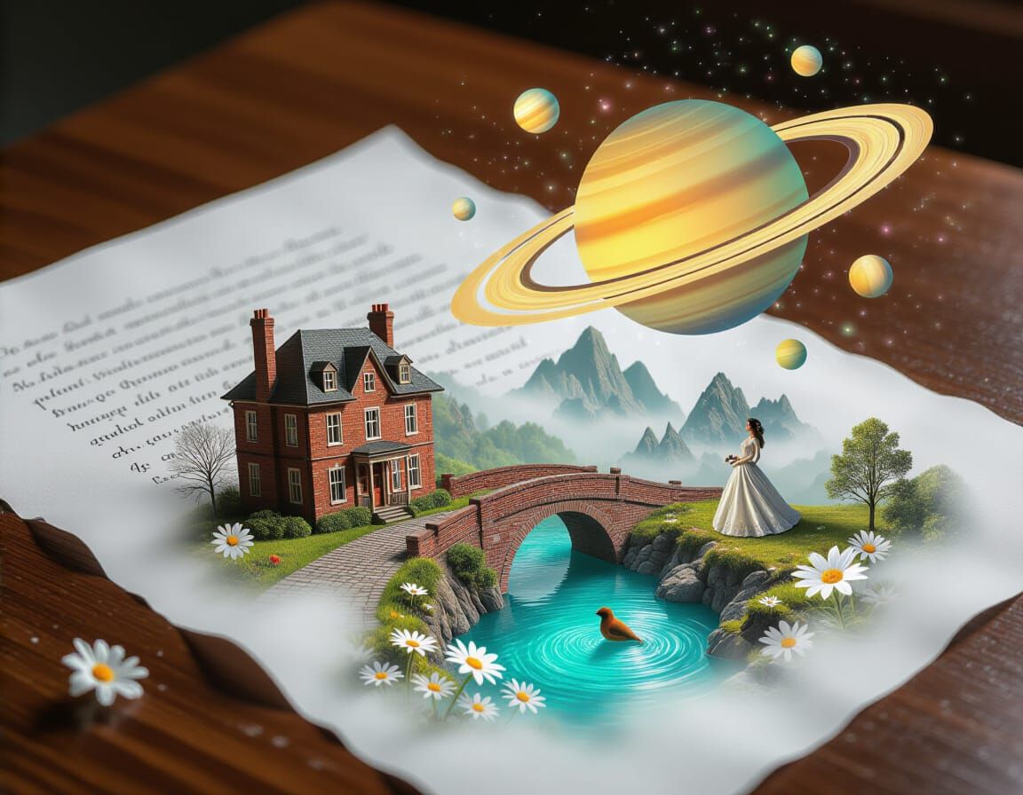 Miniature World Emerges from Poems on Paper