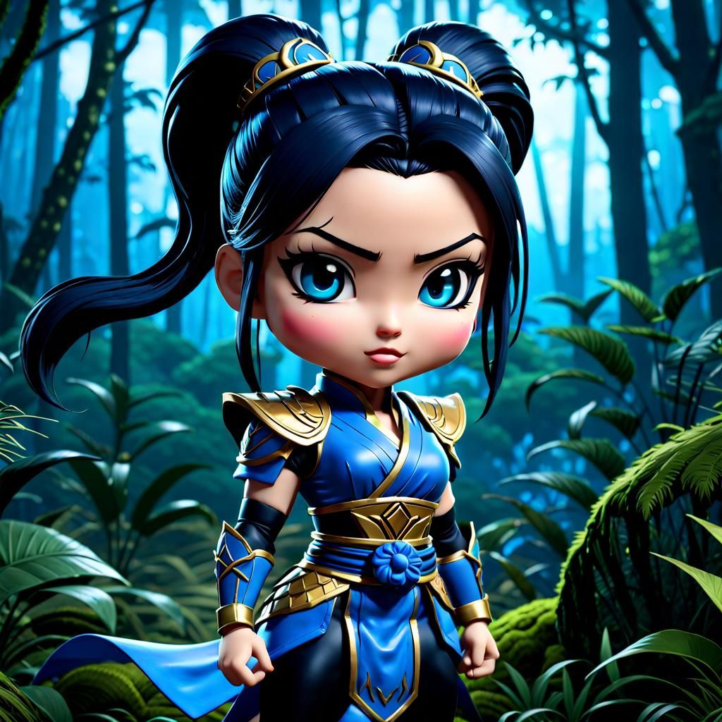 Chibi Princess Kitana in Detailed Matte Painting