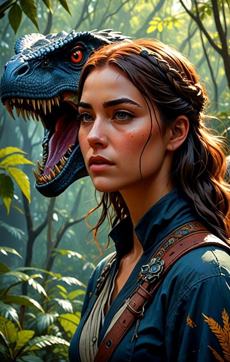 Acrylic Portrait of a Young Woman in Impressionist Style