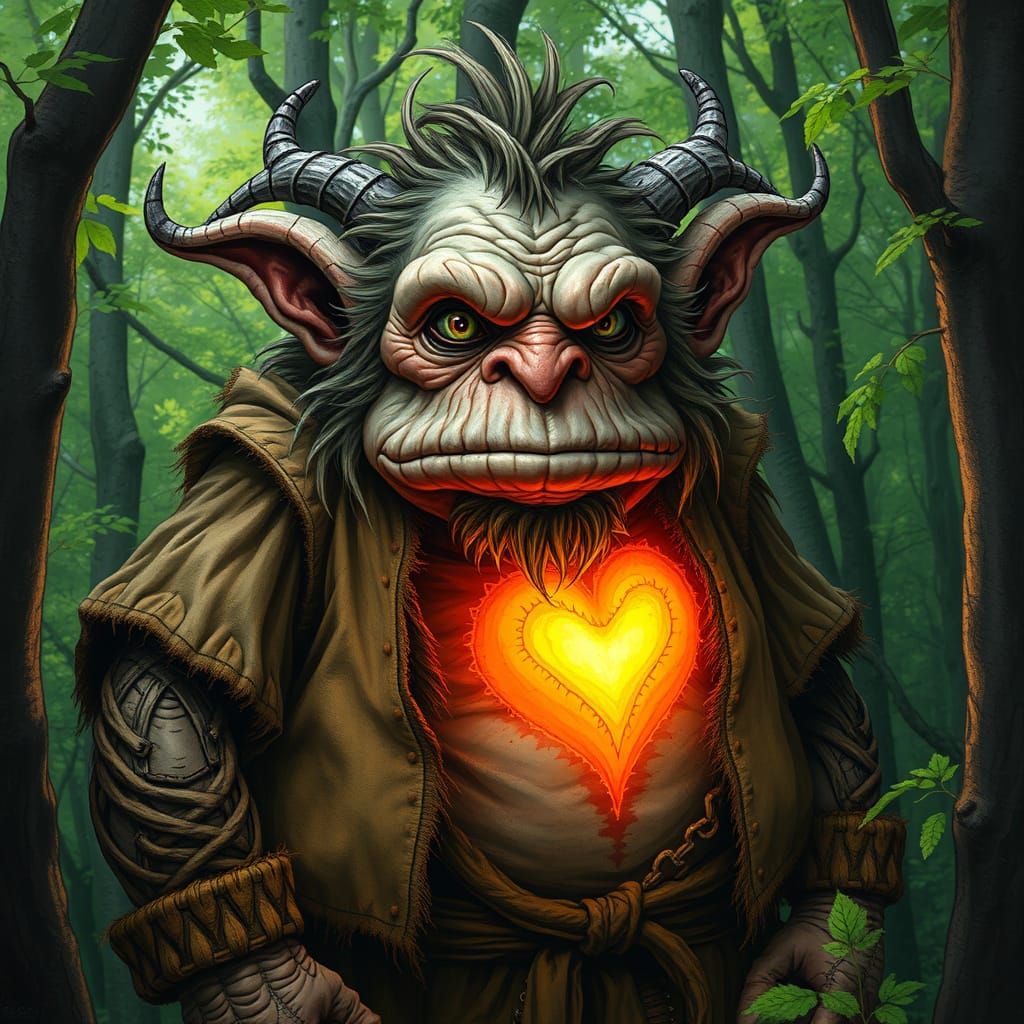 Gruesome Troll with a Heart of Gold in Fantasy Art