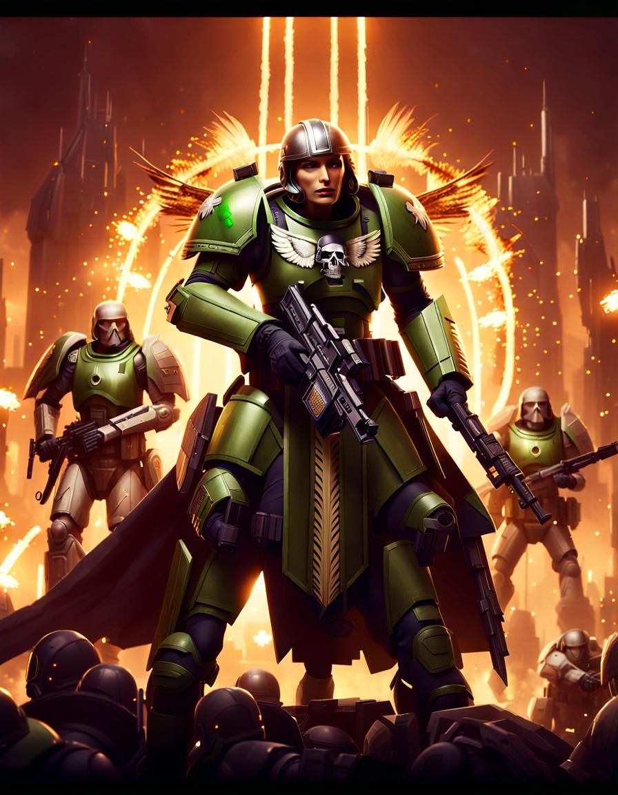 Warhammer 40k Space Marine with Aztec Armor