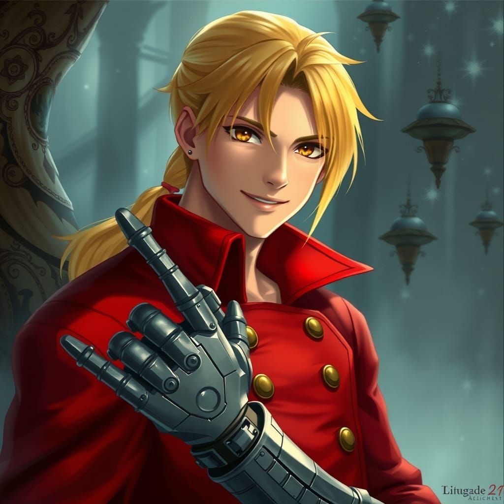 Edward Elric: Hyperdetailed Fantasy Portrait