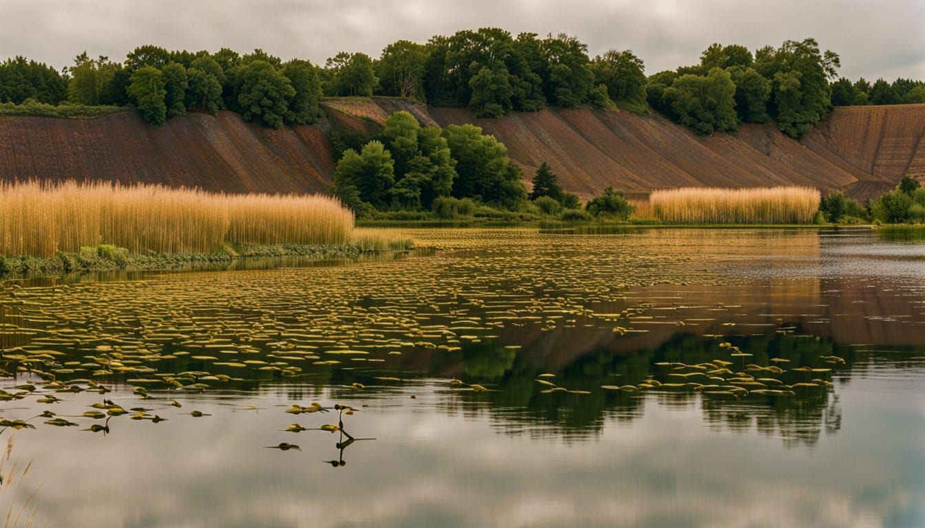 Lake and Reed at Reclaimed Open-Cast Mine