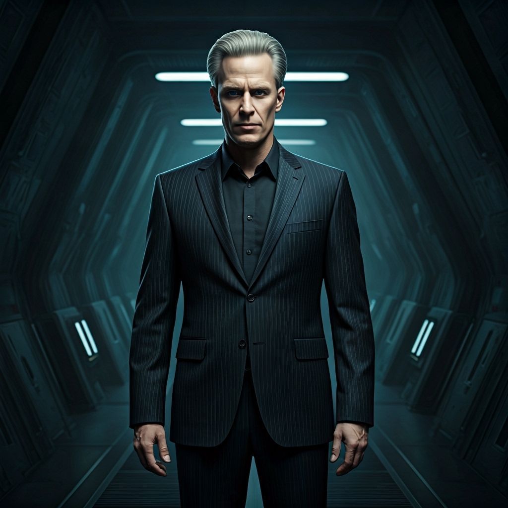 Photorealistic Klaus Schwab as an evil super villain. Kind o...