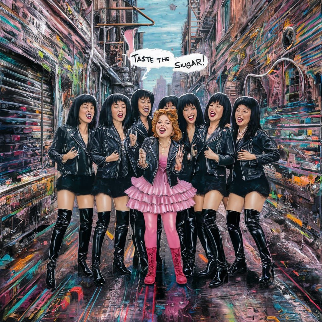 Vibrant Graffiti Art Featuring Lucy Liu Clones