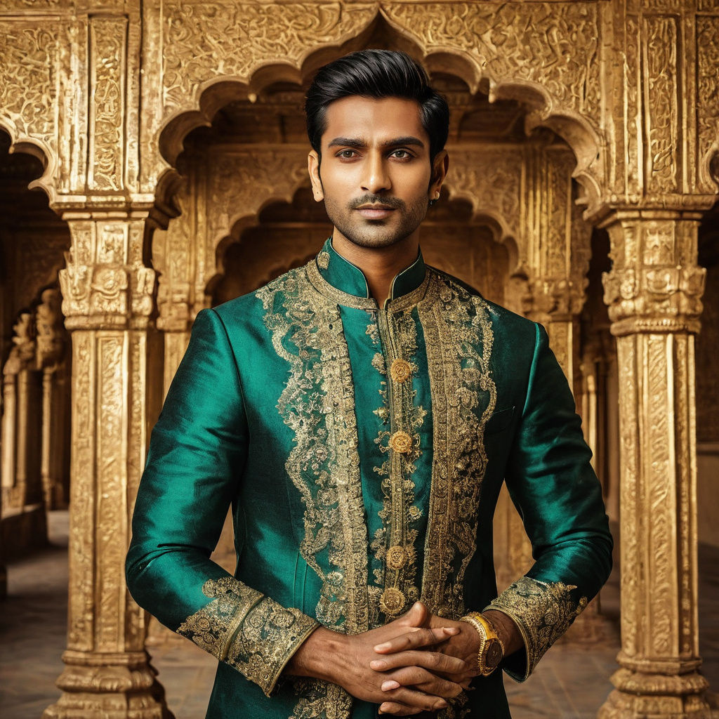 Dashing Indian Prince in Golden Splendor