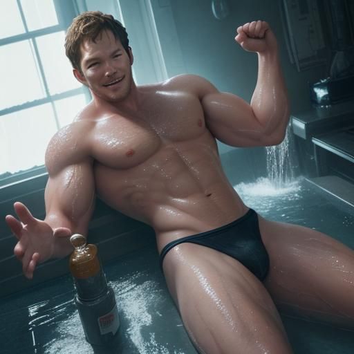 Hyperrealistic 3D Rendering: Muscular Man Smiling