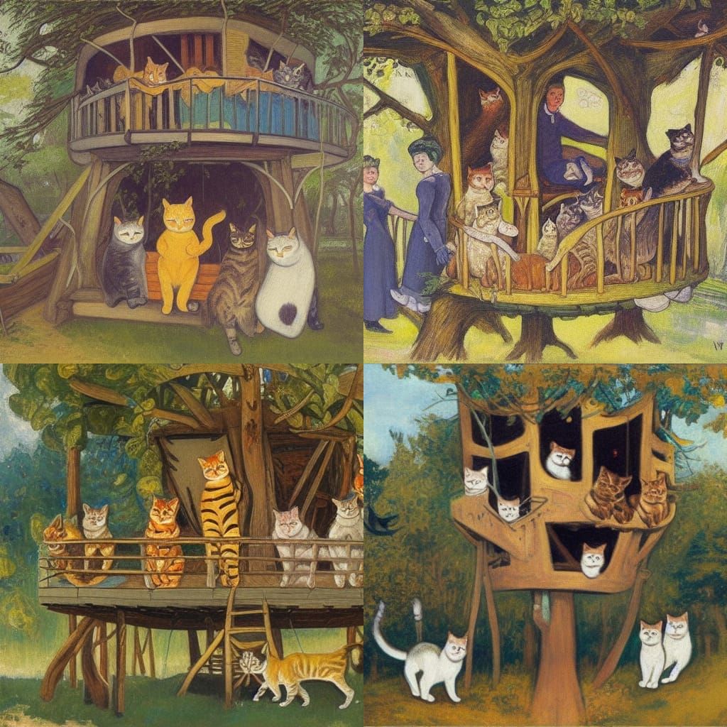 Cats' Treehouse Club in Varley Style