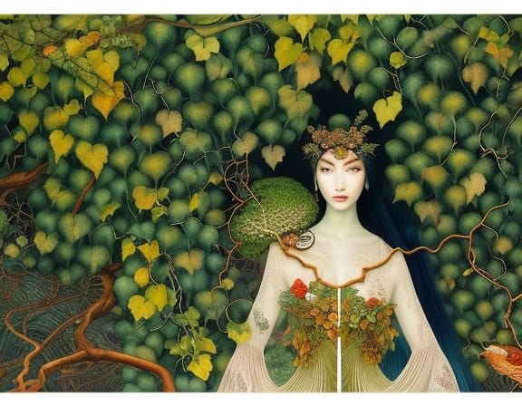 Sunset Human-Nature Hybrid in Rich Colors