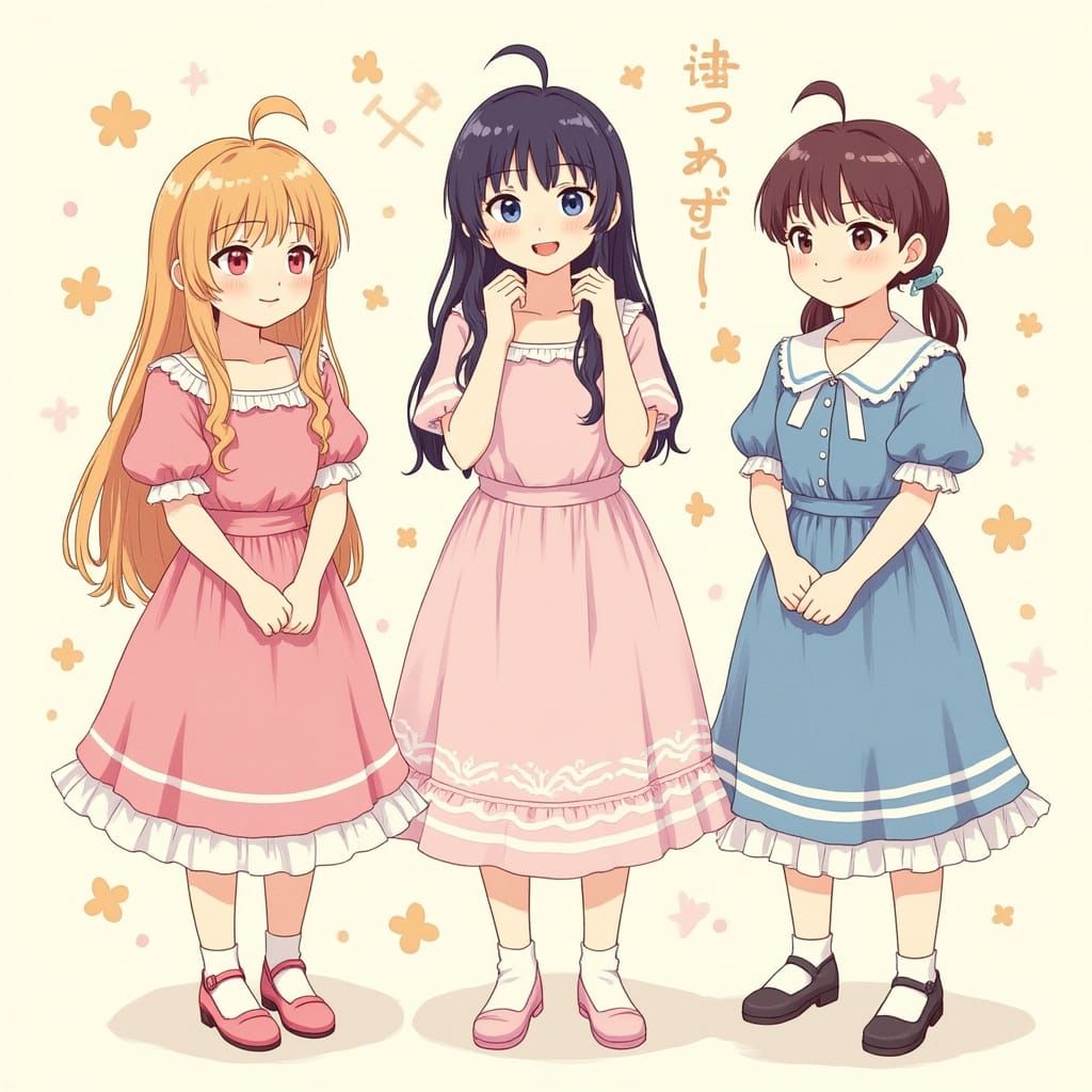 Elegant Girls Subtly Influencing Surroundings in Watercolor ...