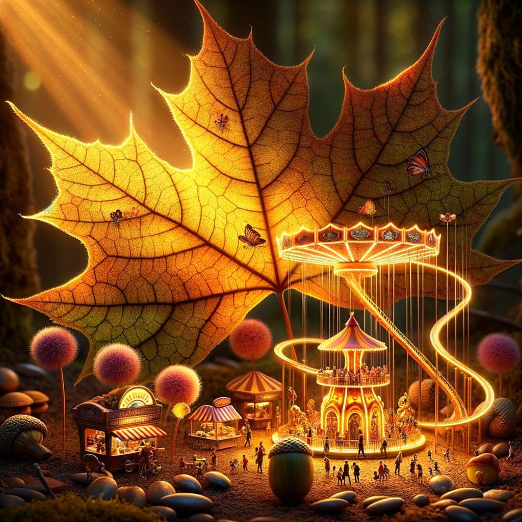 amusement park beneath a maple leaf (#1128)