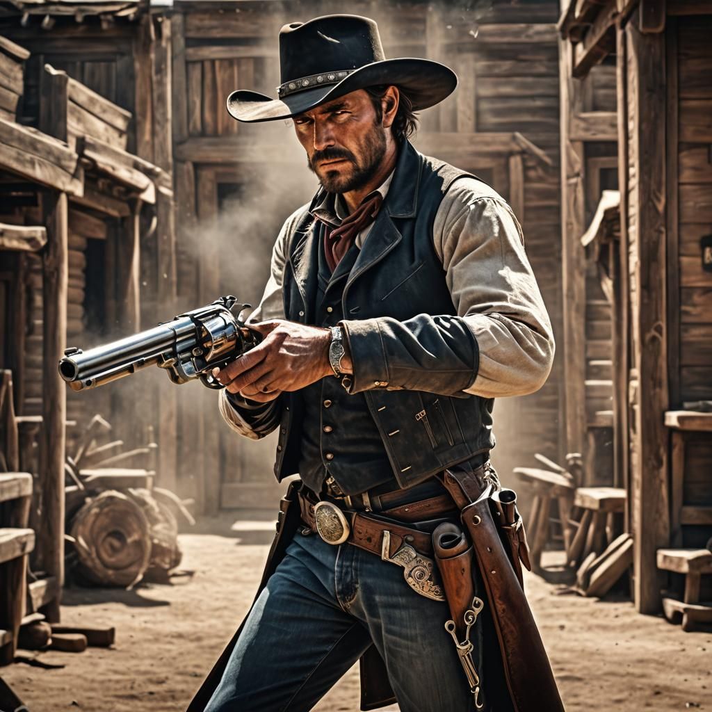 Wild West Gunslinger Spinning Gun in HDR