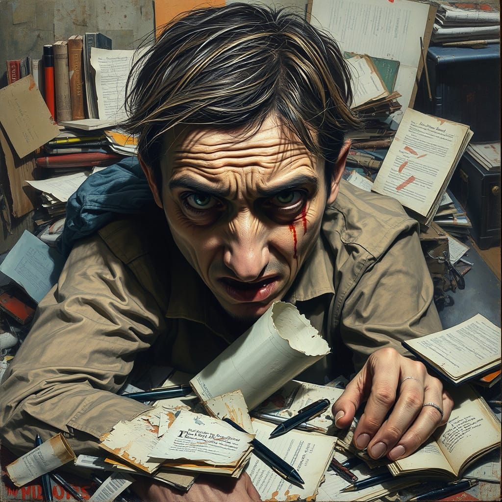 A Soul in Turmoil, Expressive Oil Painting