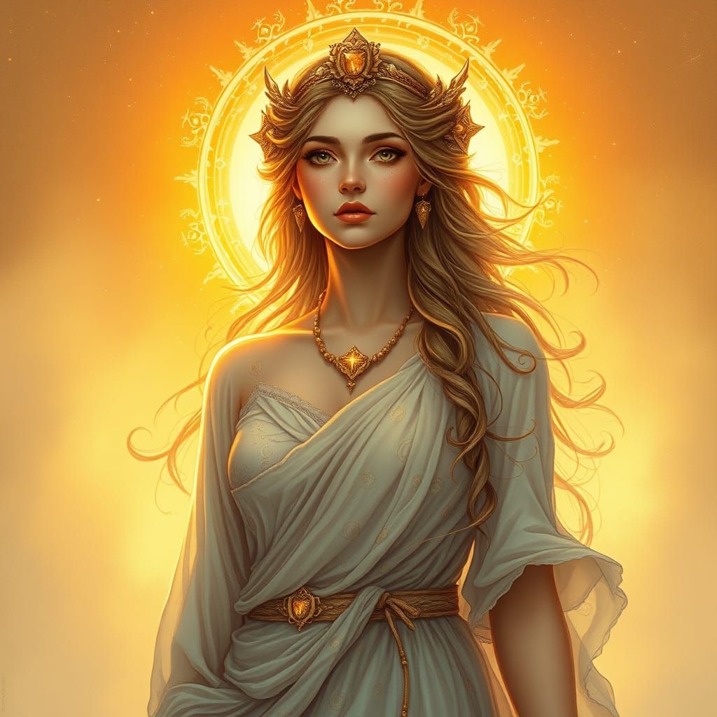 Ethereal Goddess in Celestial Splendor