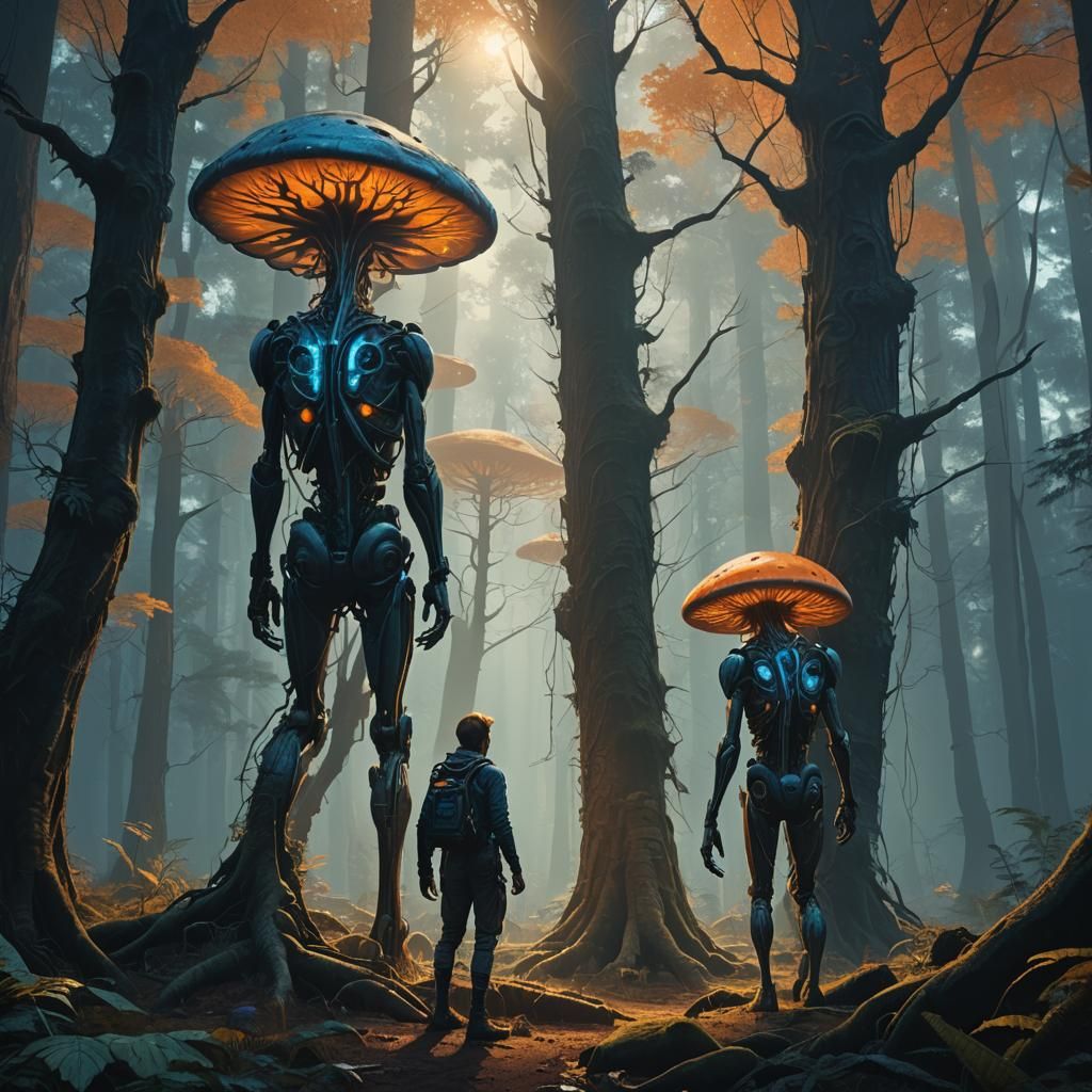 Mystical Alien Forest Digital Matte Painting