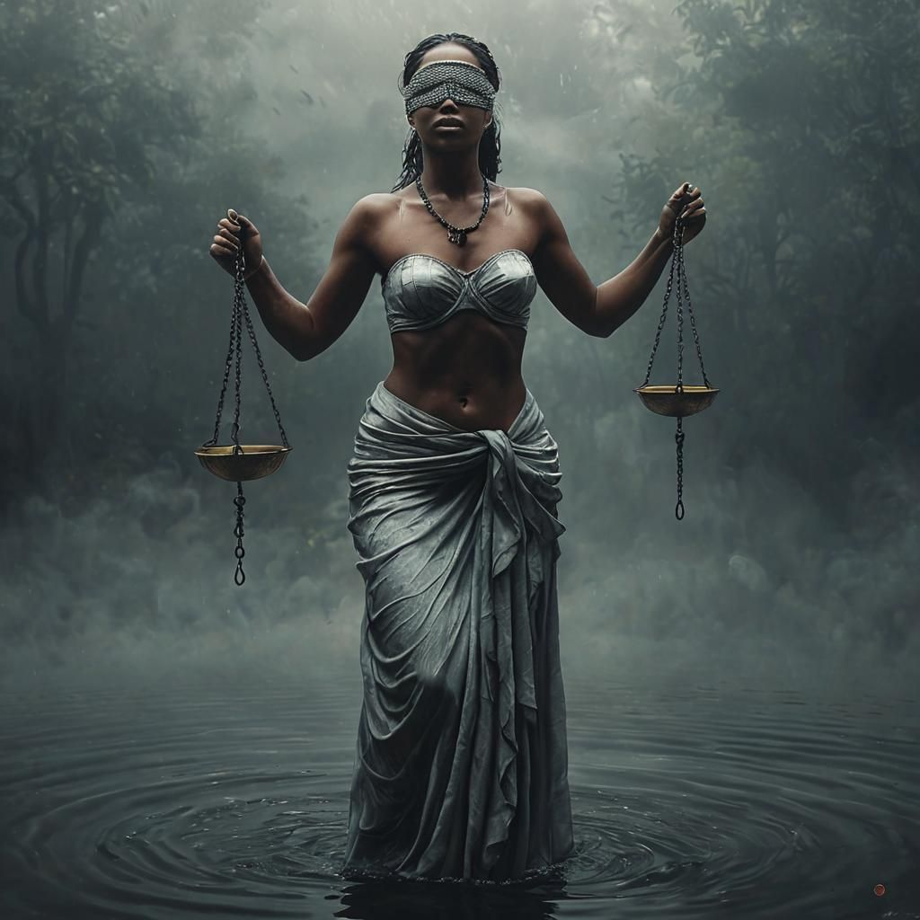 Blind Justice: A Dark Fantasy Depiction