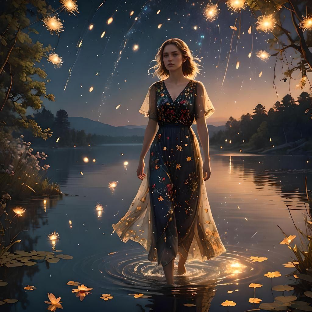 Moonlit Summer Scene in Hyperrealism, 8K UHD