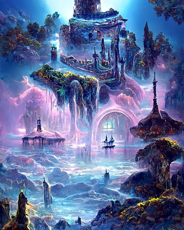 Submarine Finds Shipwreck in Bioluminescent Fantasy Art