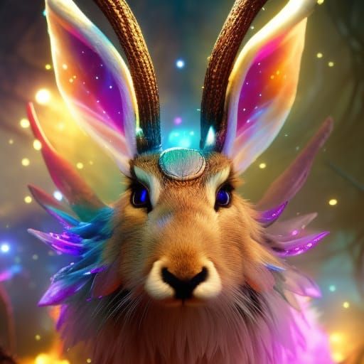 Visually Stunning Jackalope Digital Illustration