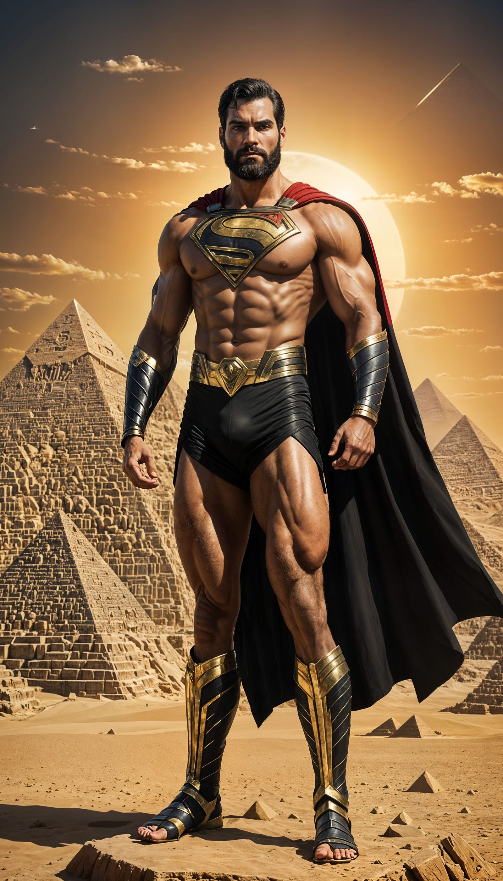 Superman as Egyptian God in Ancient Landscapes