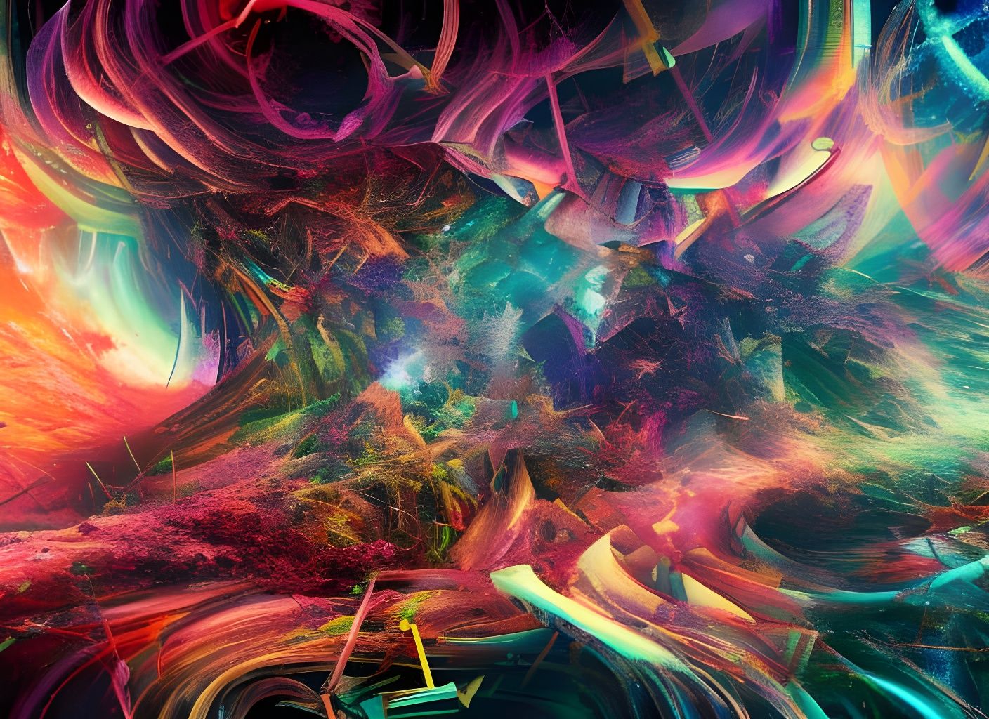 Time Collapses: Peaceful Destruction Digital Painting