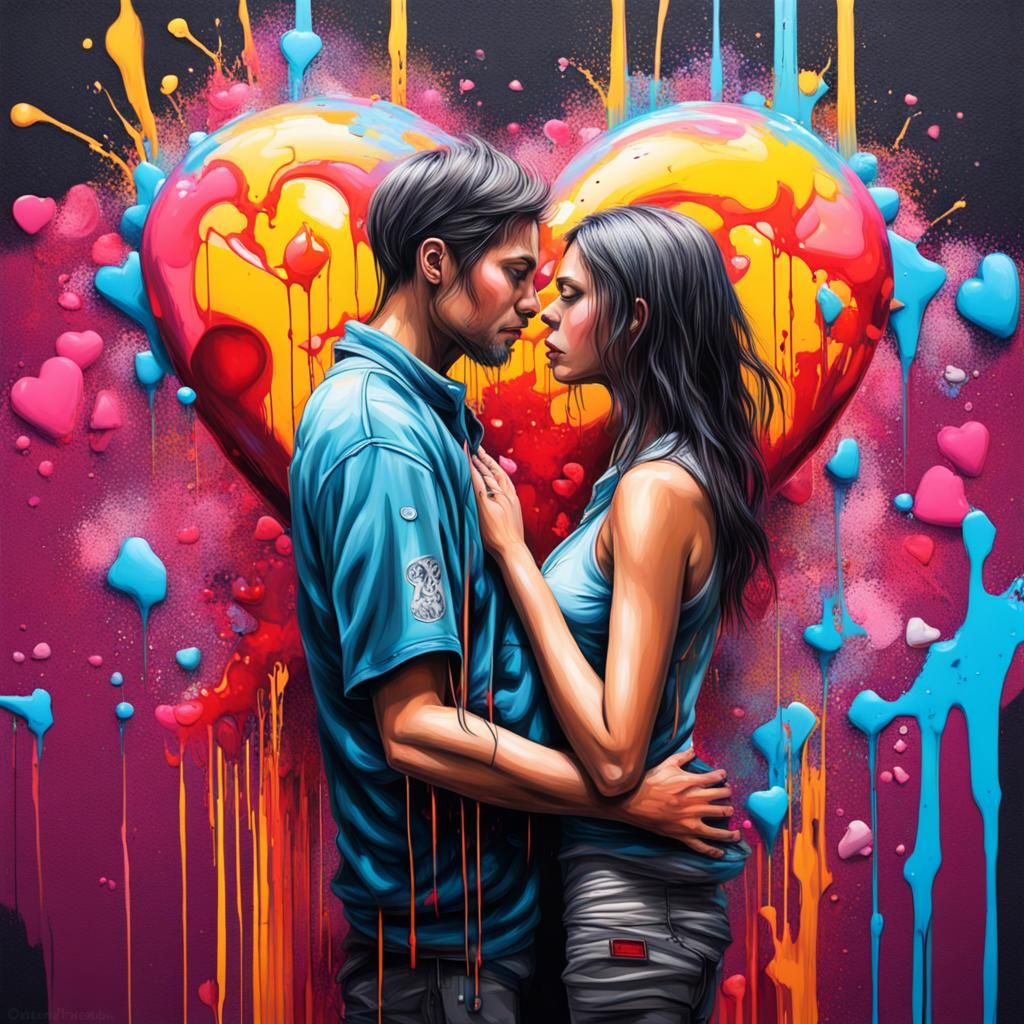 AI and Human Love in Graffiti Art