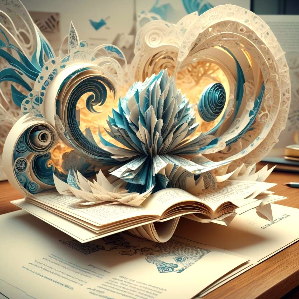 Cyborg Unfolds from Pop-Up Book in Cyberpunk Style