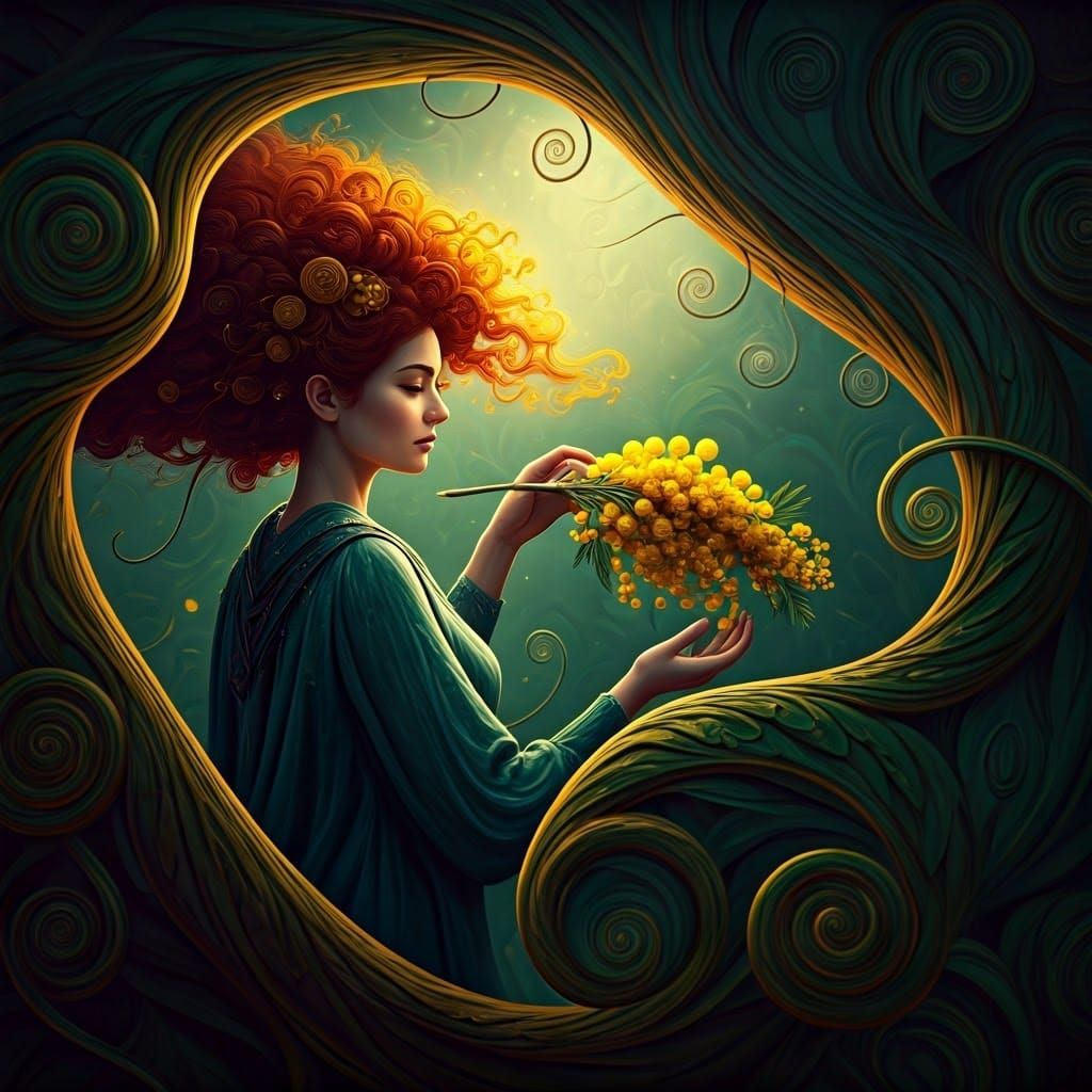 Mystical Celtic Woman Plays Enchanted Flute Amidst Whimsical...