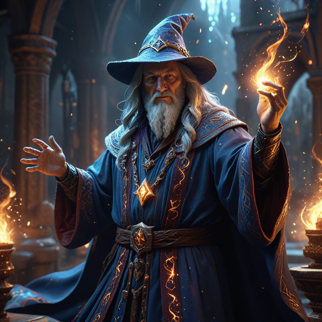 Wizard Casting Spell on National Magic Day
