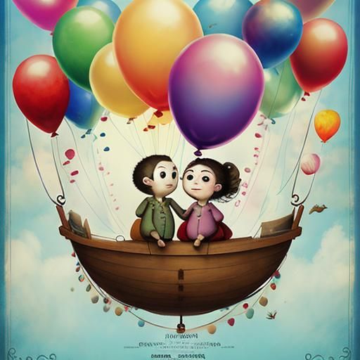 Balloon Fantasy Movie Poster by Gabriel Pacheco