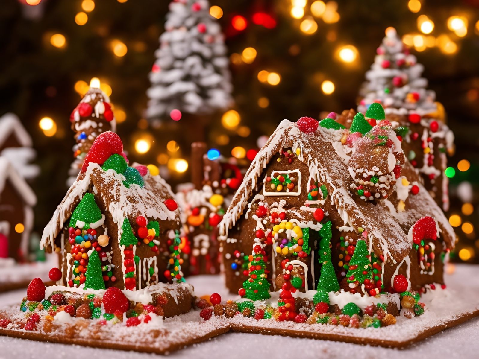 Festive Gingerbread House in Maximalist Style