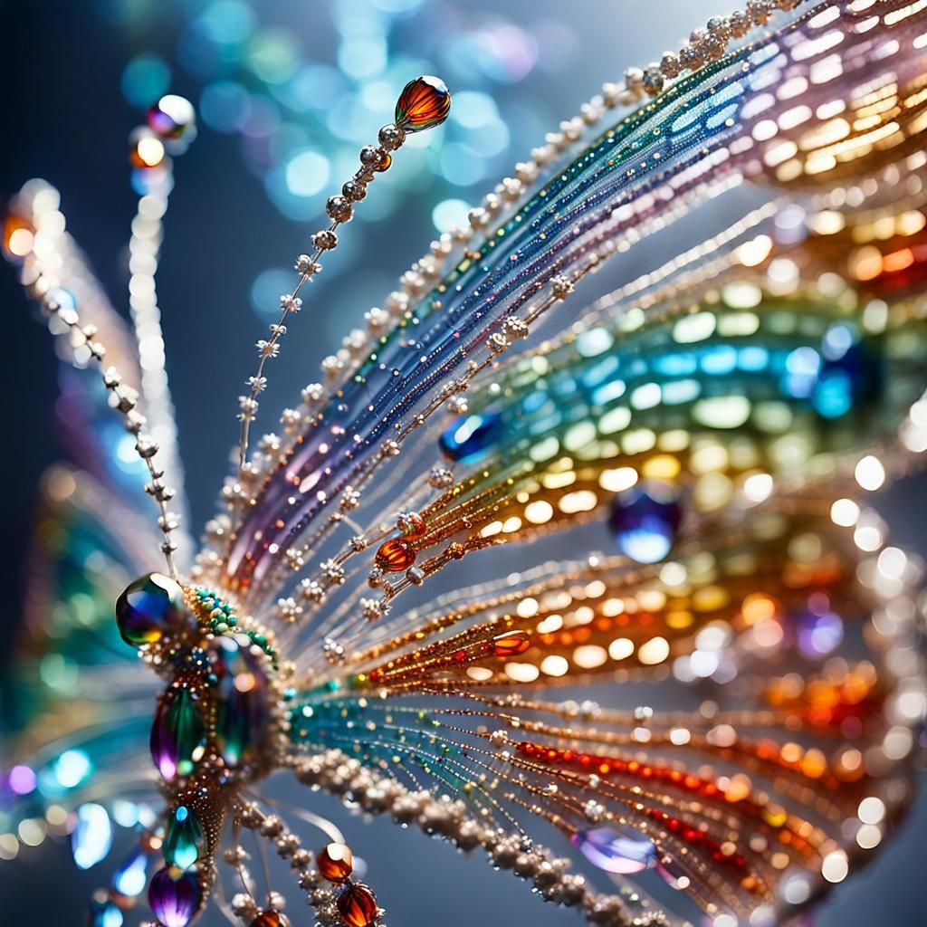 Beaded Butterfly Macro: High-Fashion Editorial Photography