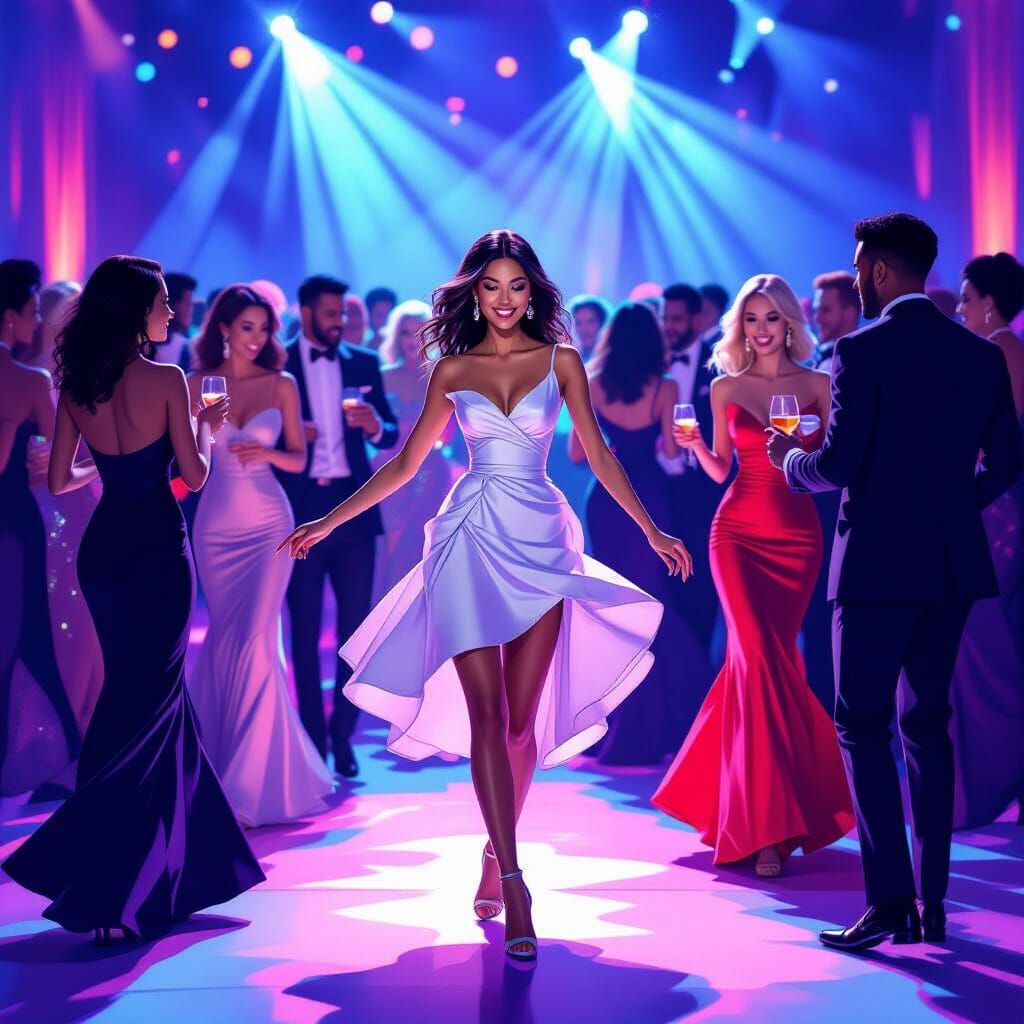 Festive Evening Dance Party With Diverse Guests