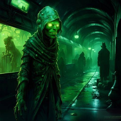 Radioactive Ghoul in Apocalyptic City, Digital Art